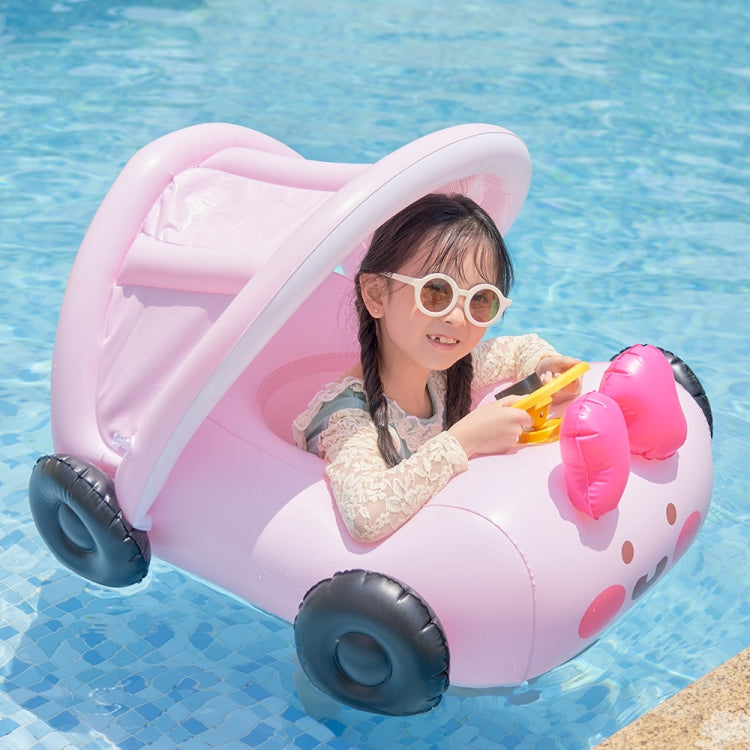 Removable Sunshade Car Shape Inflatable Pool Float Swimming Ring Baby Float Seat