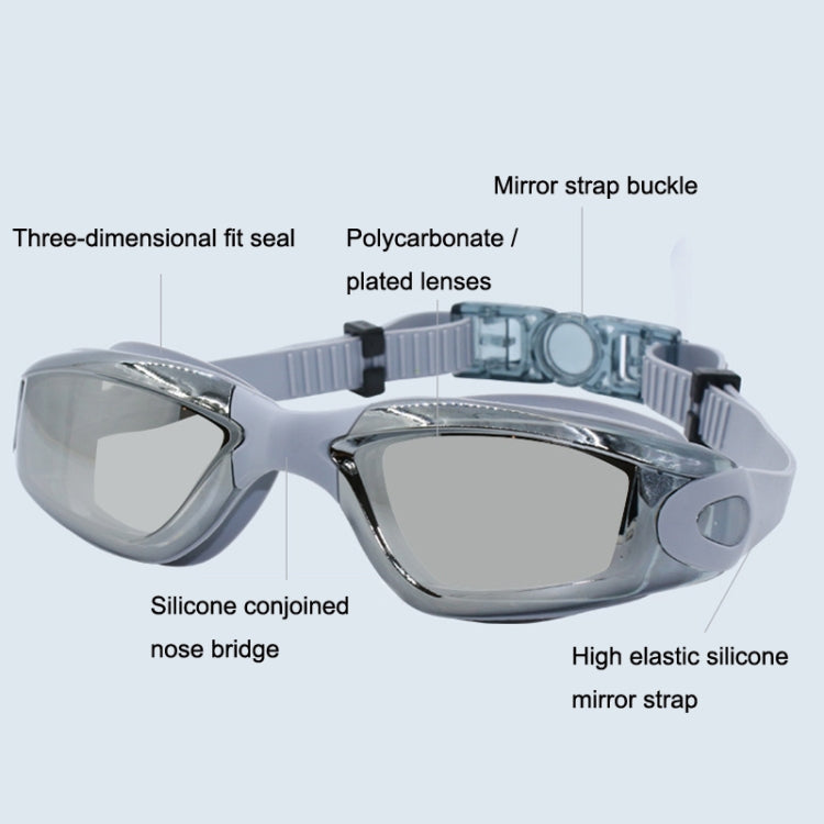 HD Waterproof and Anti-fog Electroplating Swimming Goggles Reluova