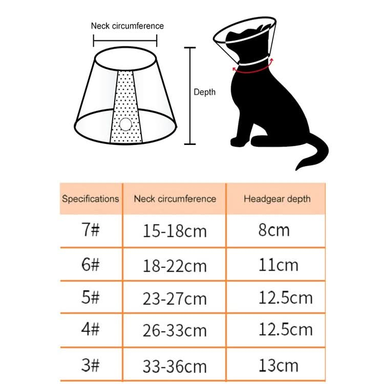 Pet Protective Headgear Cat And Dog Anti-Bite Collar After Cosmetic And Operation, Size: No.7/8cm - Reluova