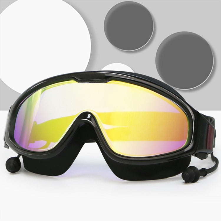 HAIZID Large Frame Waterproof Anti-Fog Swimming Goggles With Earplugs