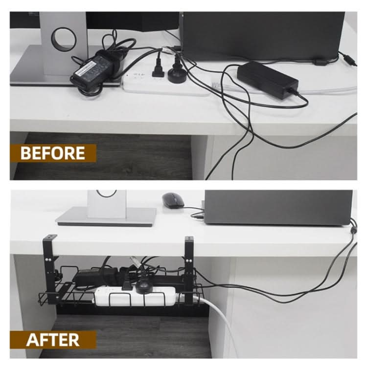 Under Desk Cable Management Tray Carbon Steel Cable Organizer Cable Storage Rack Reluova