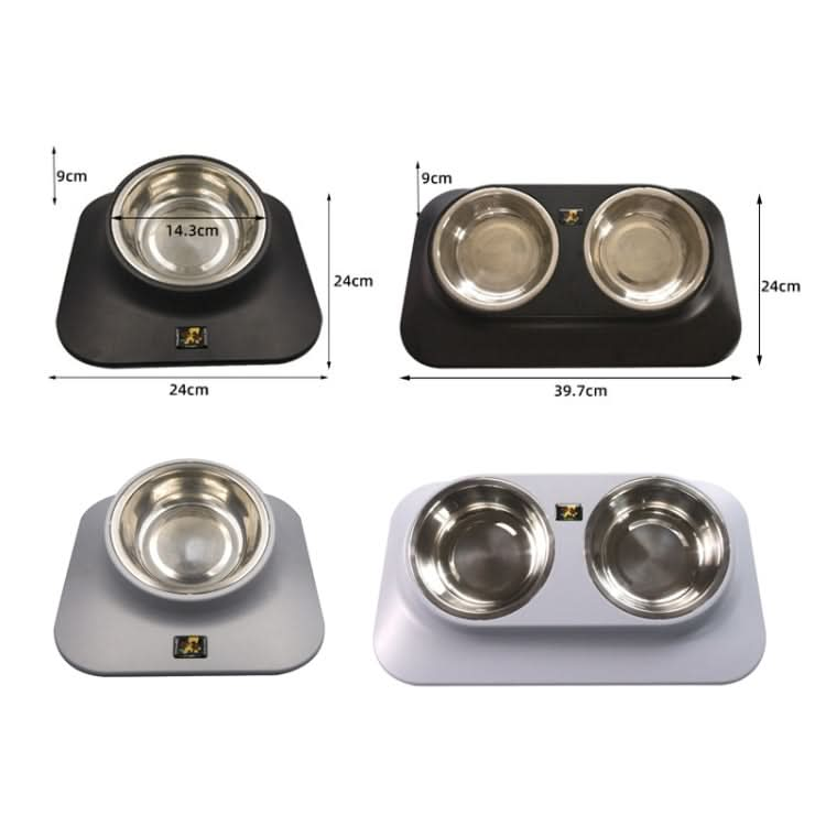 Pugga Pet Stainless Steel Anti-Slip Bowl Cat Dog Tilted Neck Feeder, Style: - Reluova