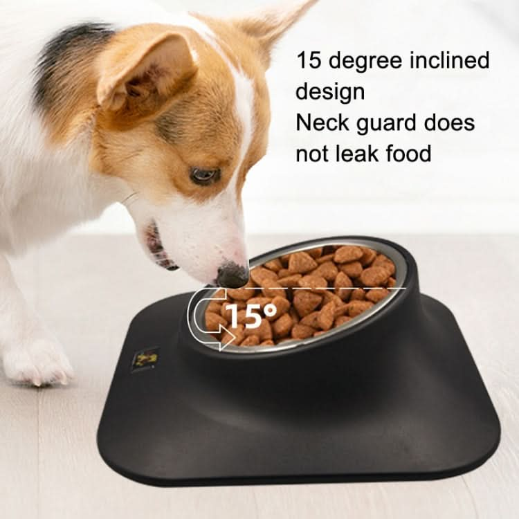 Pugga Pet Stainless Steel Anti-Slip Bowl Cat Dog Tilted Neck Feeder, Style: - Reluova