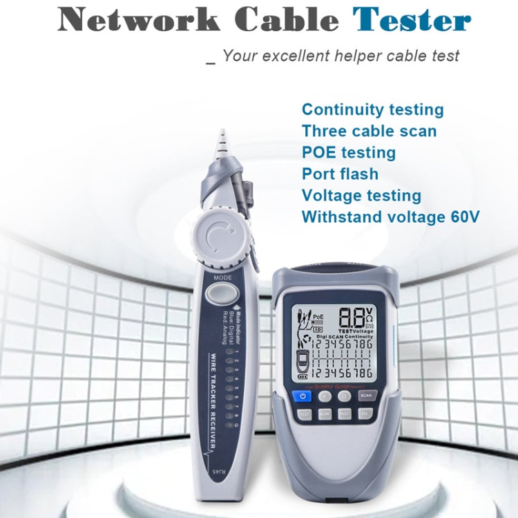 Network Cable Tester Wire Tracker Battery Voltage POE Test Multi-function Cable Tester Reluova