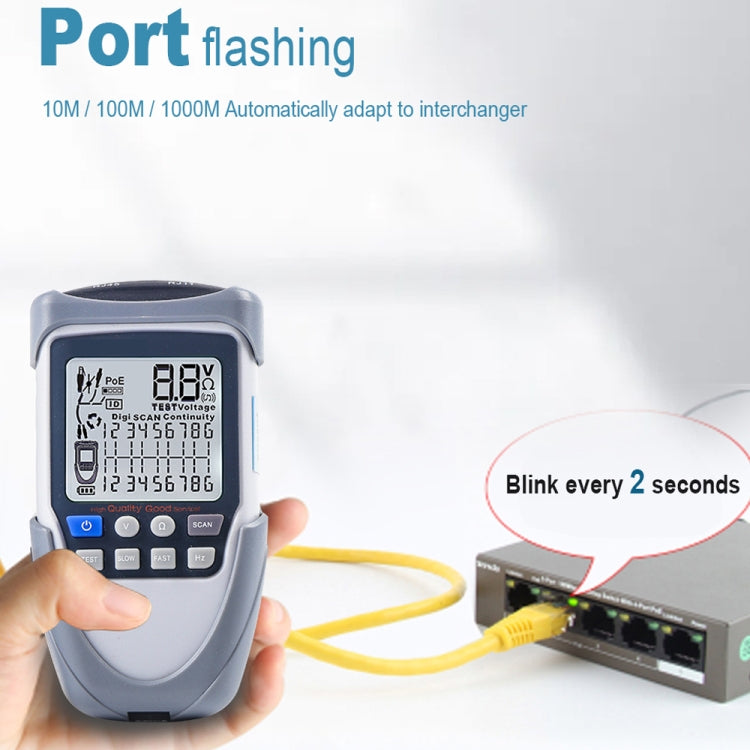 Network Cable Tester Wire Tracker Battery Voltage POE Test Multi-function Cable Tester