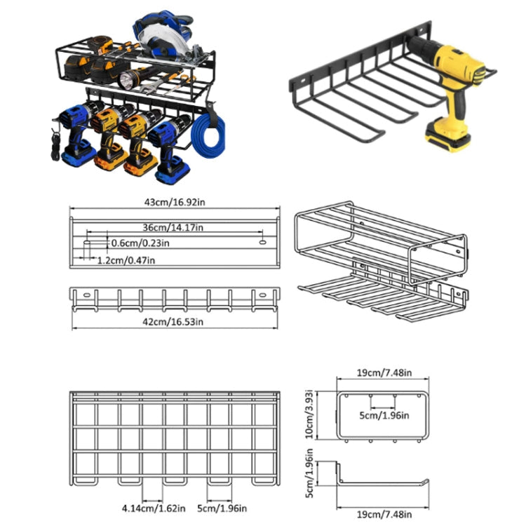 Wall Mounted Handheld Drill Tool Storage Rack My Store