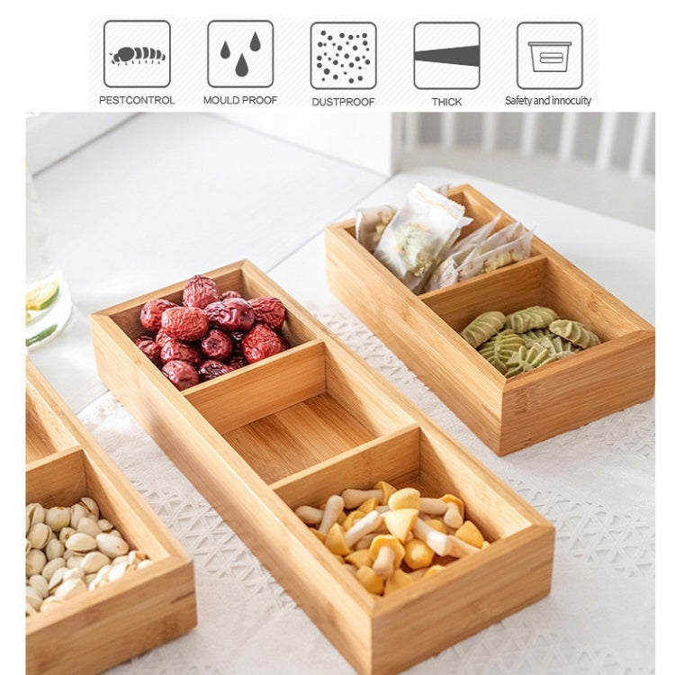 Bamboo Dried Food Box Compartment Candy Box Snack Storage Box