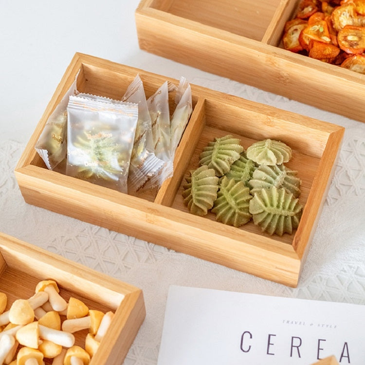 Bamboo Dried Food Box Compartment Candy Box Snack Storage Box