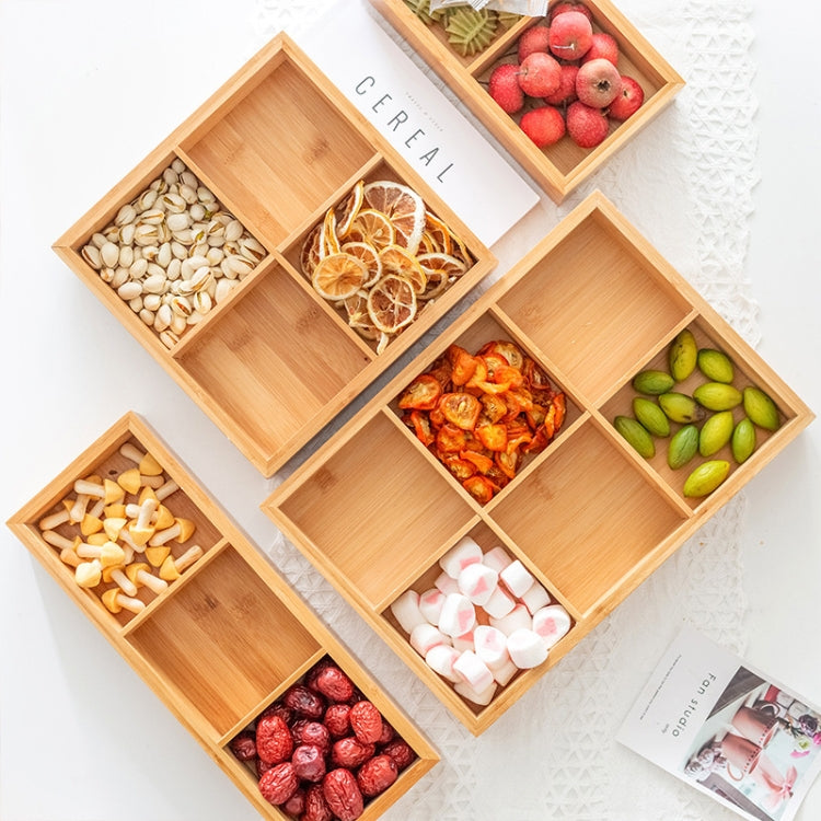 Bamboo Dried Food Box Compartment Candy Box Snack Storage Box