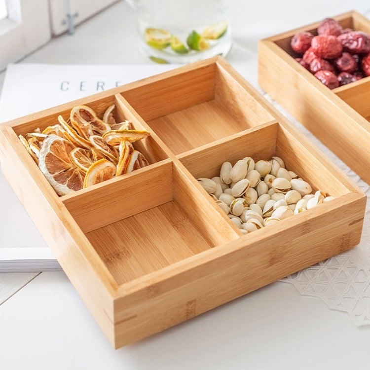 Bamboo Dried Food Box Compartment Candy Box Snack Storage Box