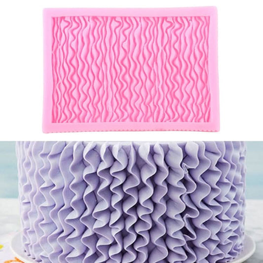 Food Grade Fondant Silicone Mold Pleated Skirt Cake Decorating Tool Reluova