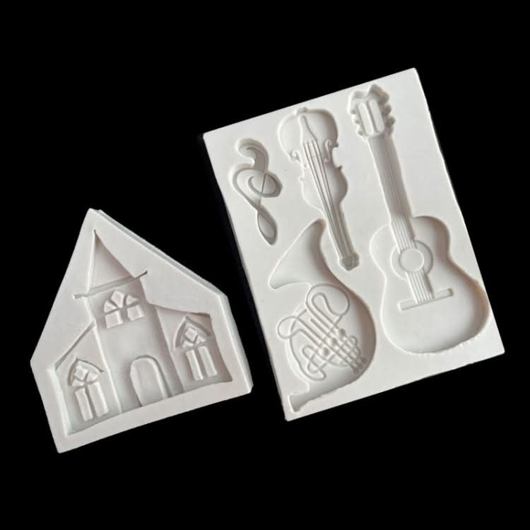 Castle Musical Silicone Mold Chocolate Fondant Cake Decor, Style:, Specification: Triangle Reluova