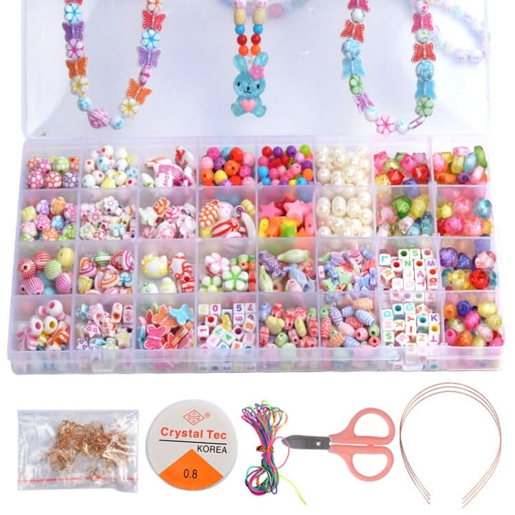 32 Grid  Acrylic Beaded Kids DIY Necklace Bracelet Toys Reluova