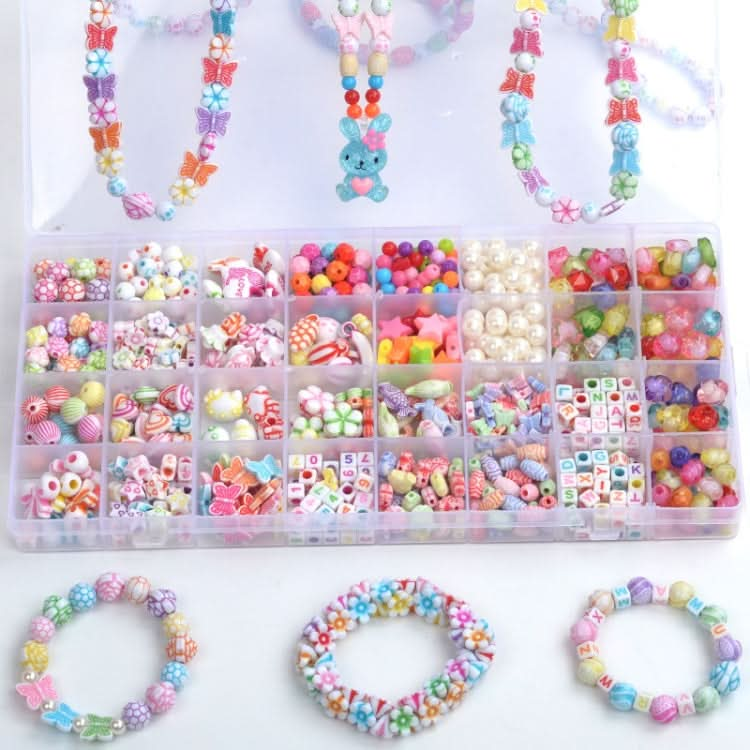 32 Grid  Acrylic Beaded Kids DIY Necklace Bracelet Toys Reluova