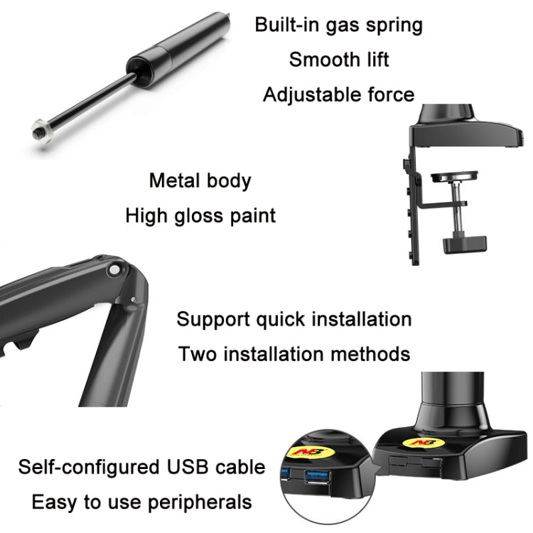 NORTH BAYOU F80 17-30 inch TV Monitor Up And Down Lift Bracket Reluova