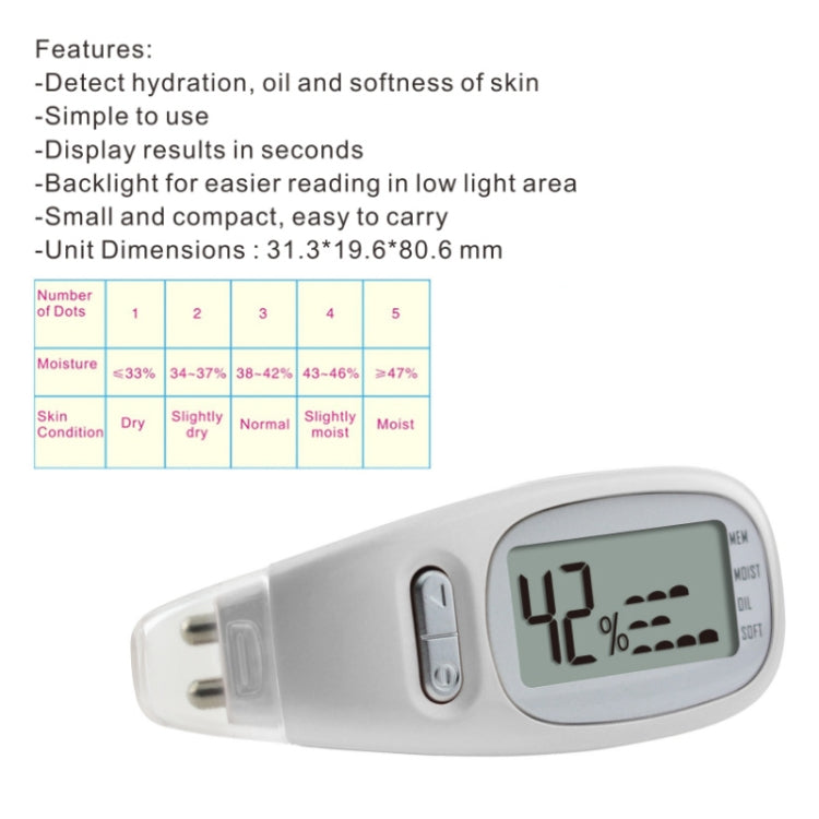 LCD Digital Skin Analyzer Facial Moisture Tester Reluova