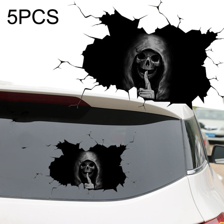 5PCS Halloween Horror Skull Car Window Sticker, Size:-Reluova