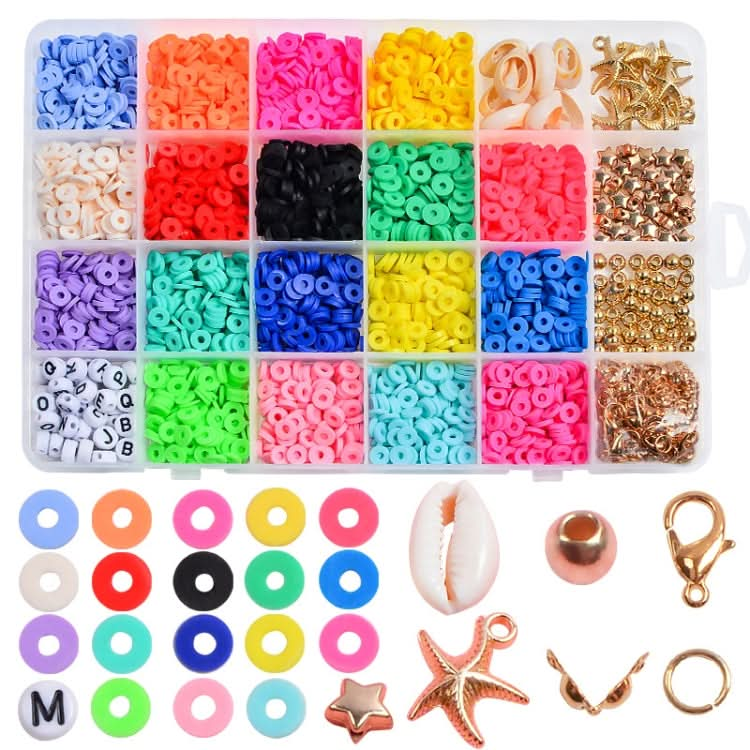 24 Grid 6mm Soft Ceramic Bead Flakes DIY Bracelet Necklace Making Materials Reluova