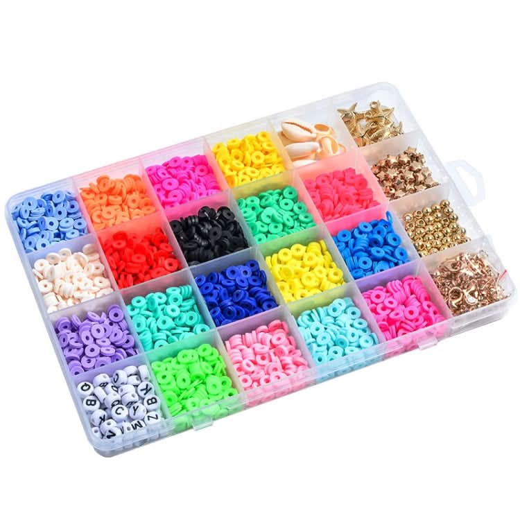 24 Grid 6mm Soft Ceramic Bead Flakes DIY Bracelet Necklace Making Materials Reluova