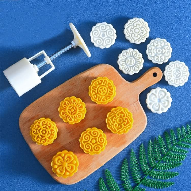 2 PCS Moon Festival Round Hand-Pressed Pastry Mold Baking Tools, Model:-Reluova