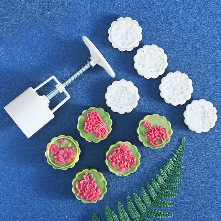 2 PCS Moon Festival Round Hand-Pressed Pastry Mold Baking Tools, Model:-Reluova