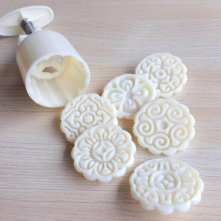 2 PCS Moon Festival Round Hand-Pressed Pastry Mold Baking Tools, Model:-Reluova