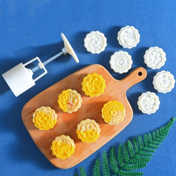 2 PCS Moon Festival Round Hand-Pressed Pastry Mold Baking Tools, Model:-Reluova