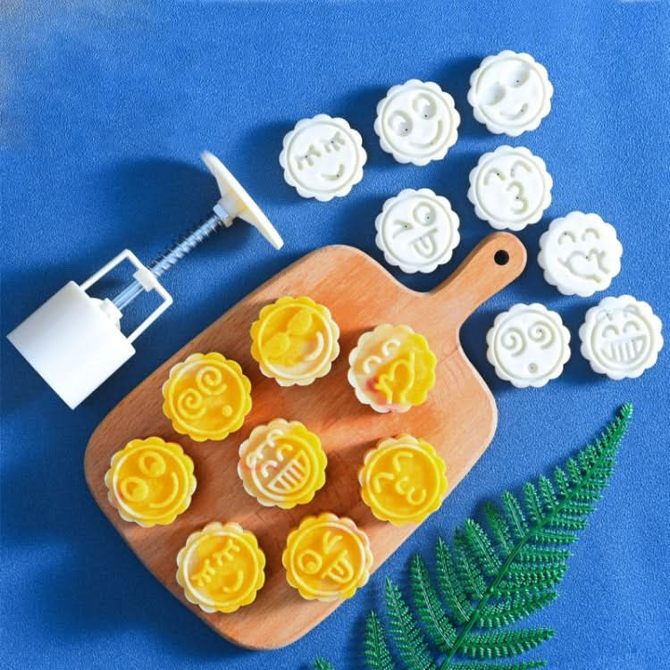 2 PCS Moon Festival Round Hand-Pressed Pastry Mold Baking Tools, Model:-Reluova