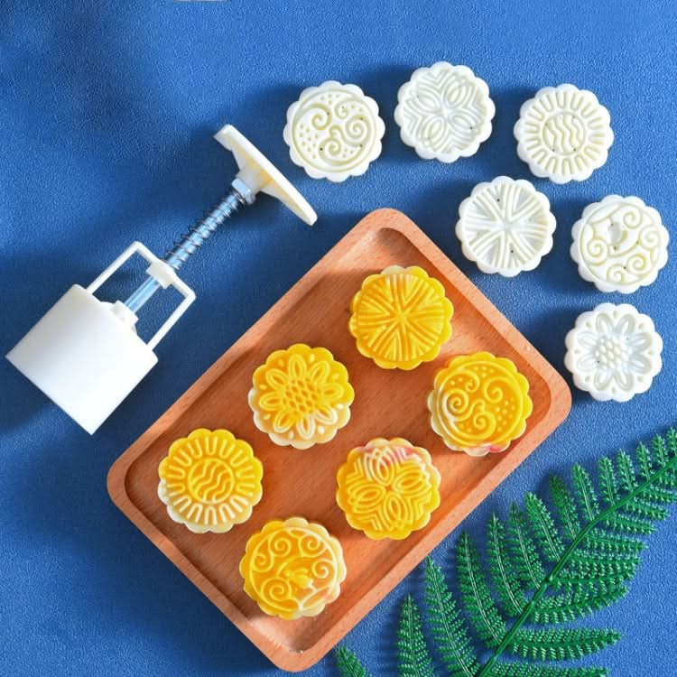 2 PCS Moon Festival Round Hand-Pressed Pastry Mold Baking Tools, Model:-Reluova