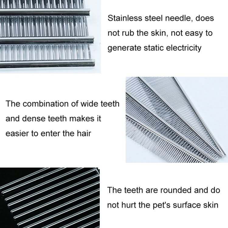 Stainless Steel Pet Comb Pet Hair Comb, Specification: XL - Reluova