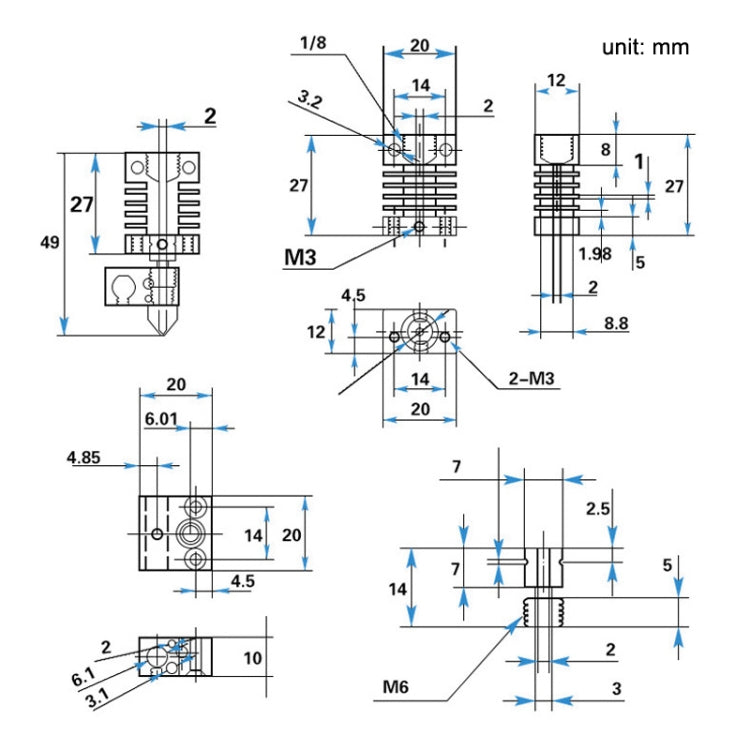 CR10 3D Printer Accessories Remote Nozzle Extruder