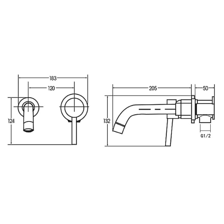 In-wall Hidden Concealed Faucet Hot and Cold Copper Mixing Valve Reluova