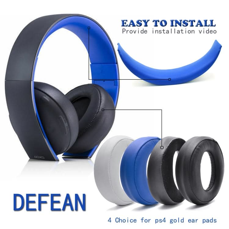 2 PCS Headphone Sponge Cover for SONY PS3 PS4 7.1 Gold,Style: