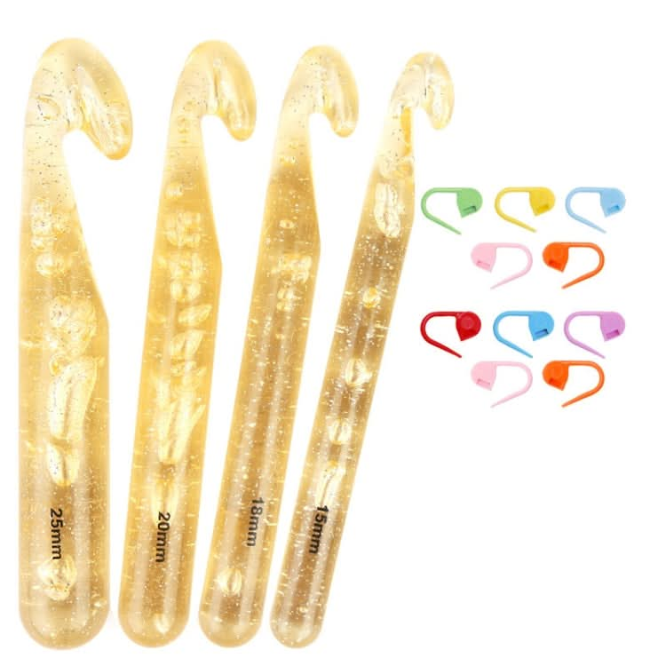 Transparent Bold Crystal Crochet Knitting Tool Set Reluova