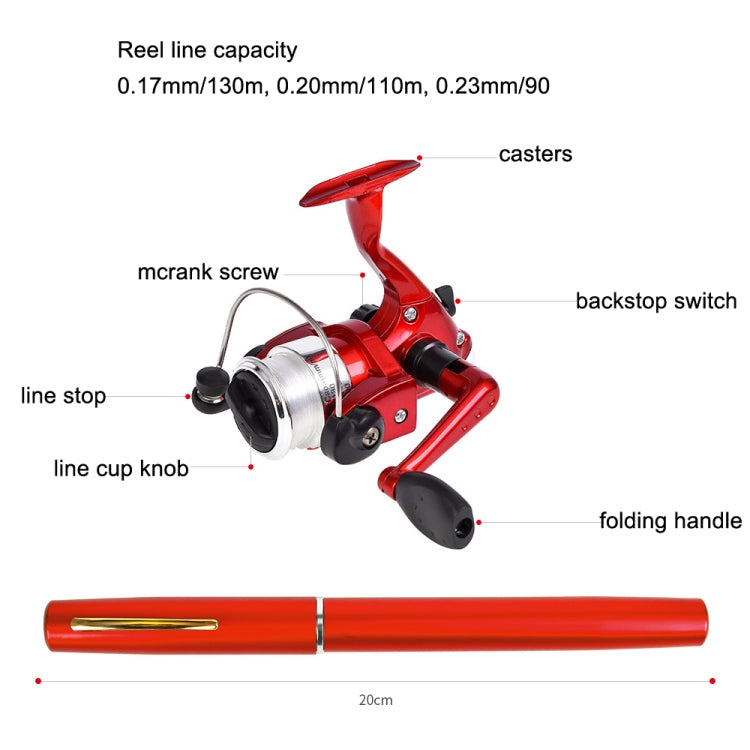 LEO Pen Type Fishing Rod & Spinning Wheel Fishing Reel Portable Pocket Fishing Gear Reluova