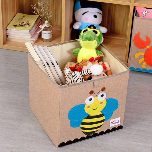 Youngshoots Cotton Linen Cartoon Toy Storage Basket Clothing Storage Box,Styleï¼? Series 1