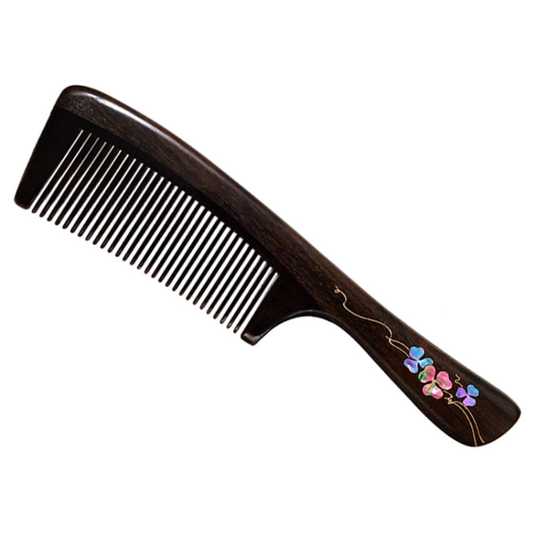 Clover Long Handle Sandalwood Comb Classical Craft Comb,Package: