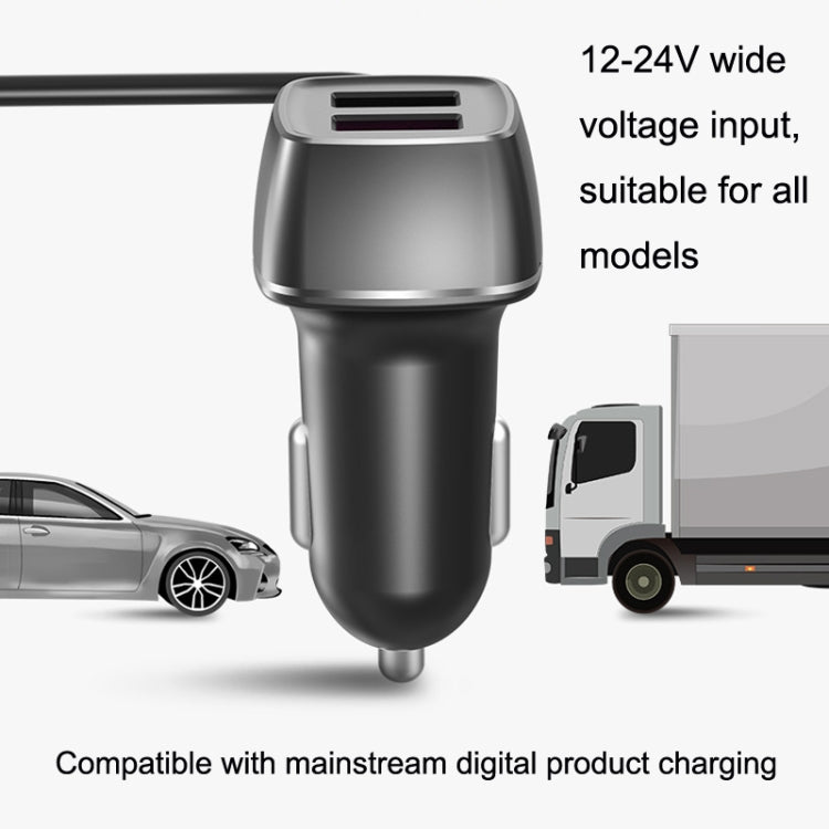 One For Four Car Charger QC3.0 Fast Charge 4USB Car Front And Rear Seat Car Charger, Style: