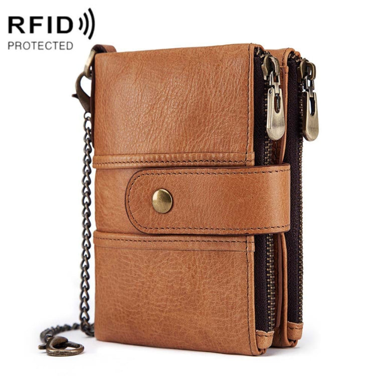 BP804 RFID Anti-Theft Wallet Multi-Function Buckle Zipper Retro Leisure Coin Purse My Store