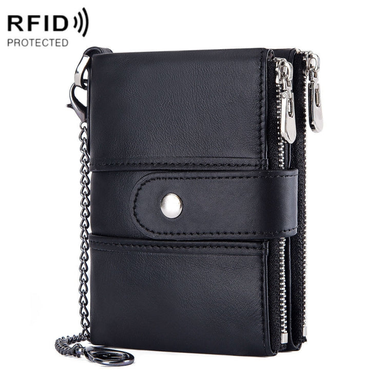 BP804 RFID Anti-Theft Wallet Multi-Function Buckle Zipper Retro Leisure Coin Purse My Store