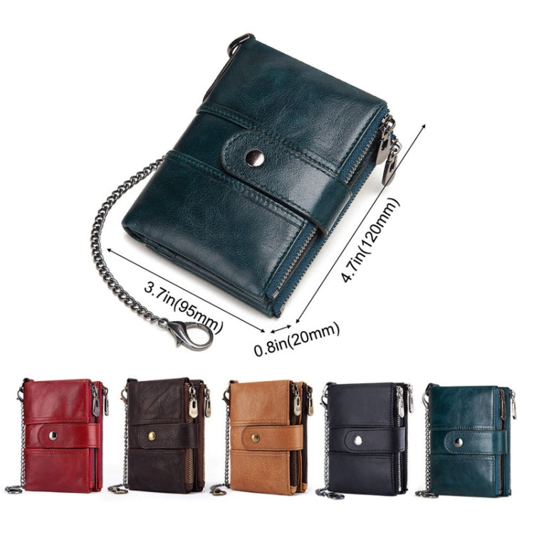 BP804 RFID Anti-Theft Wallet Multi-Function Buckle Zipper Retro Leisure Coin Purse My Store