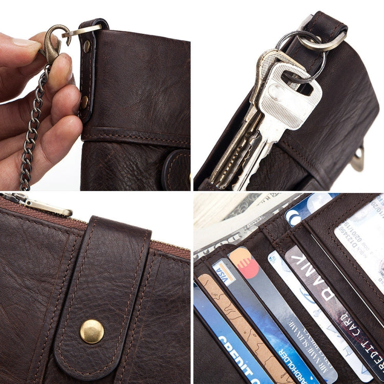 BP804 RFID Anti-Theft Wallet Multi-Function Buckle Zipper Retro Leisure Coin Purse My Store