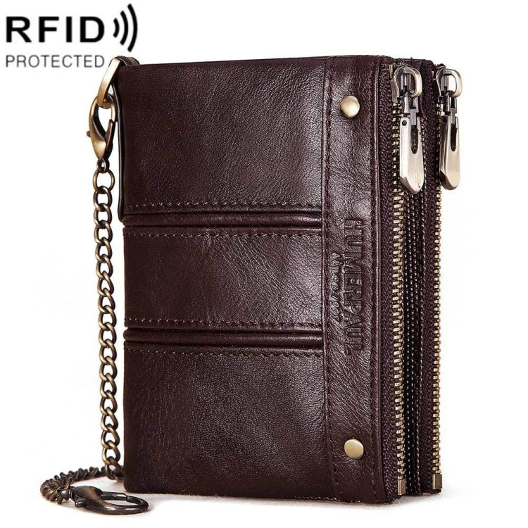 HUMERPAULBP926 RFID Anti-Magnetic Wallet Men Double Zipper Coin Purse My Store