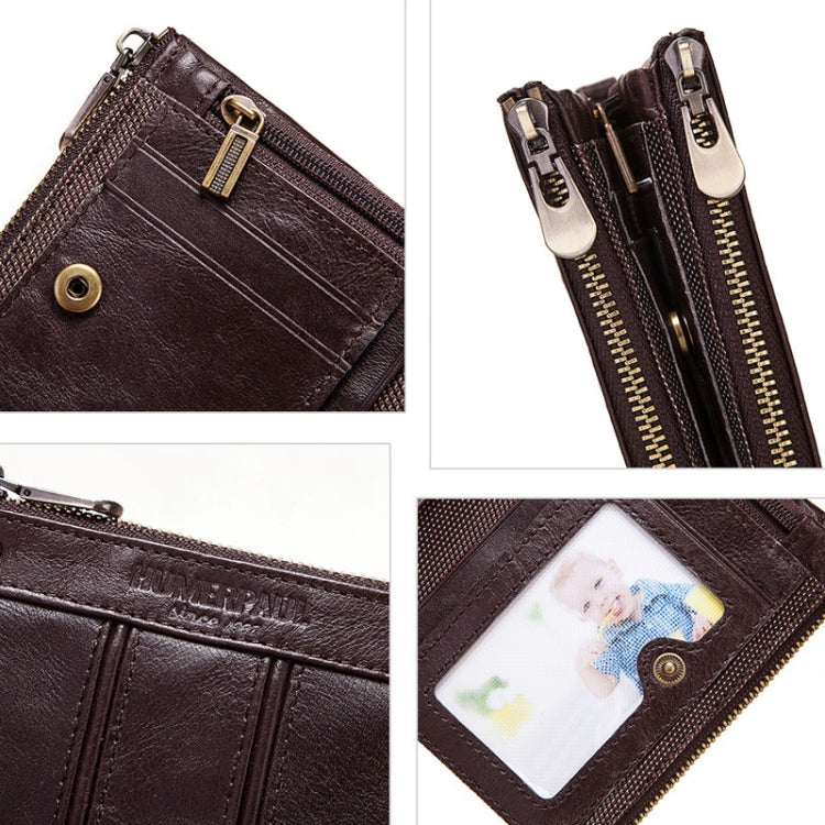 HUMERPAULBP926 RFID Anti-Magnetic Wallet Men Double Zipper Coin Purse My Store