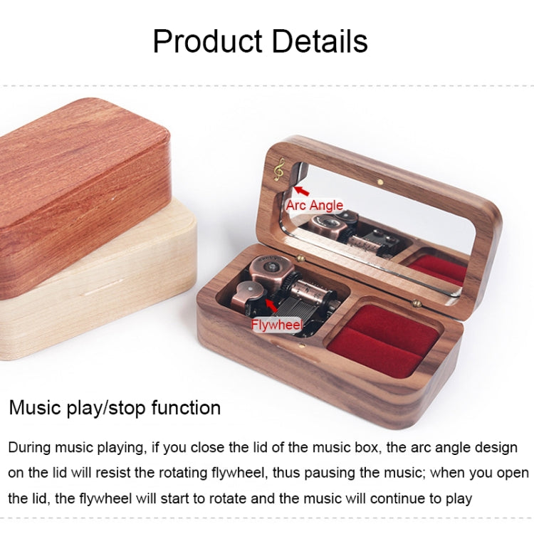 Wooden Music Box with Ring Storage Function, Spec: