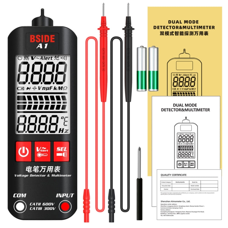 BSIDE A1 Dual Mode Smart Handheld High Precision Detection Electrician Voltage Multimeter Without Battery Reluova