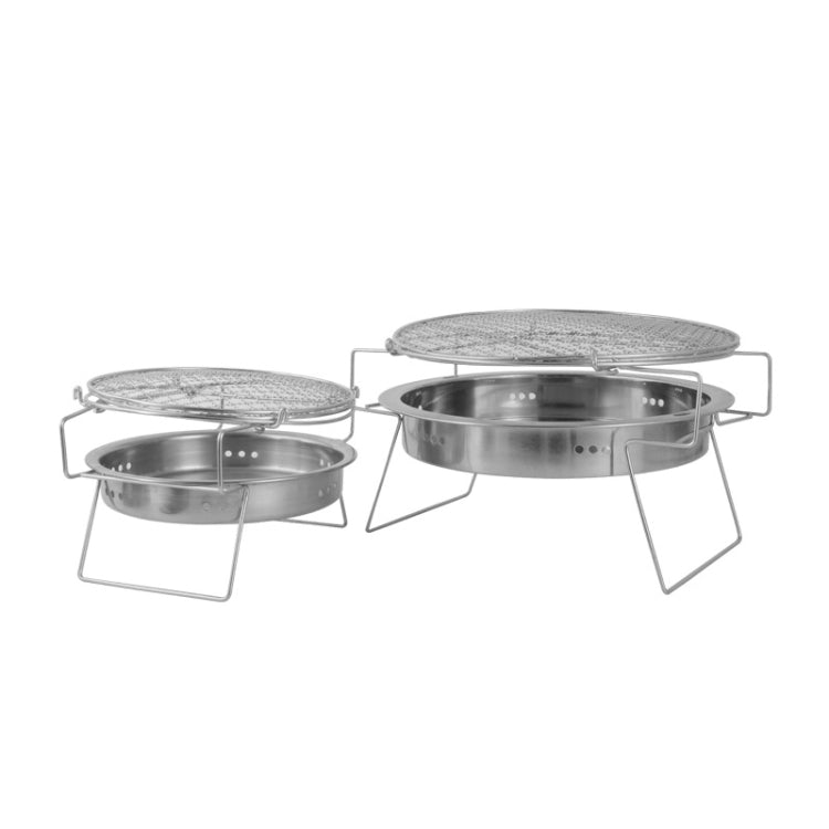 RG_011 Outdoor Round Folding Stainless Steel Barbecue Grill, Size: Reluova