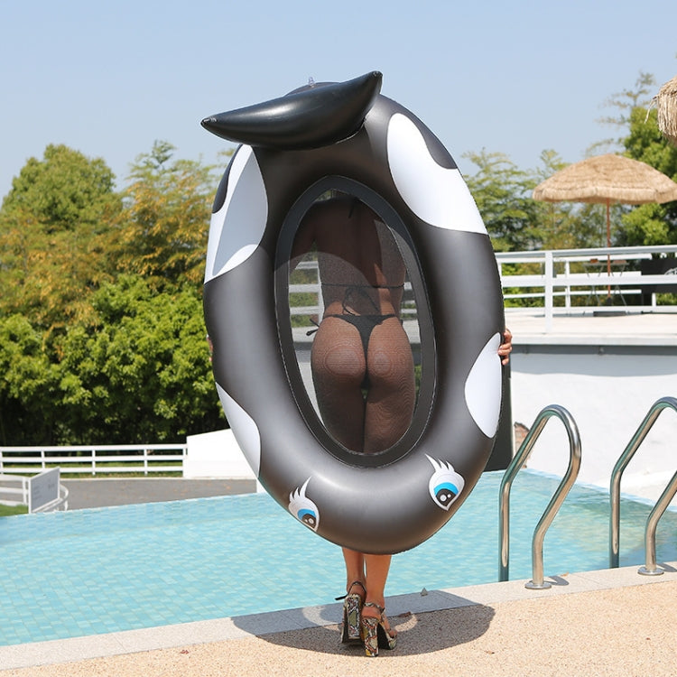 Inflatable Black Whale With Net Hammock Swimming Deck Chair With Backrest Floating Bed Reluova