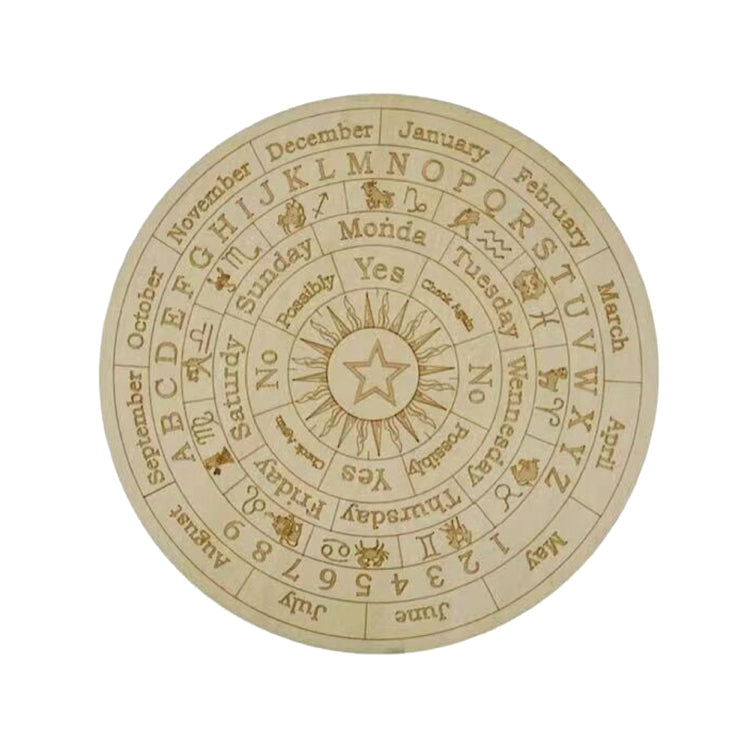 Carving Pattern Round Wood Craft Ouija Board