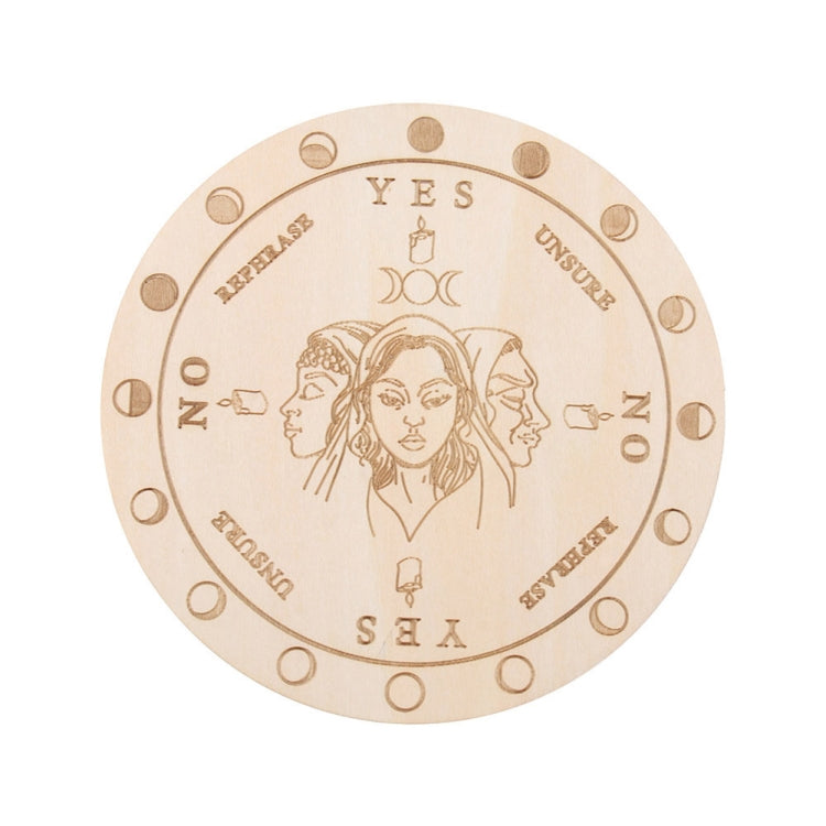 Carving Pattern Round Wood Craft Ouija Board